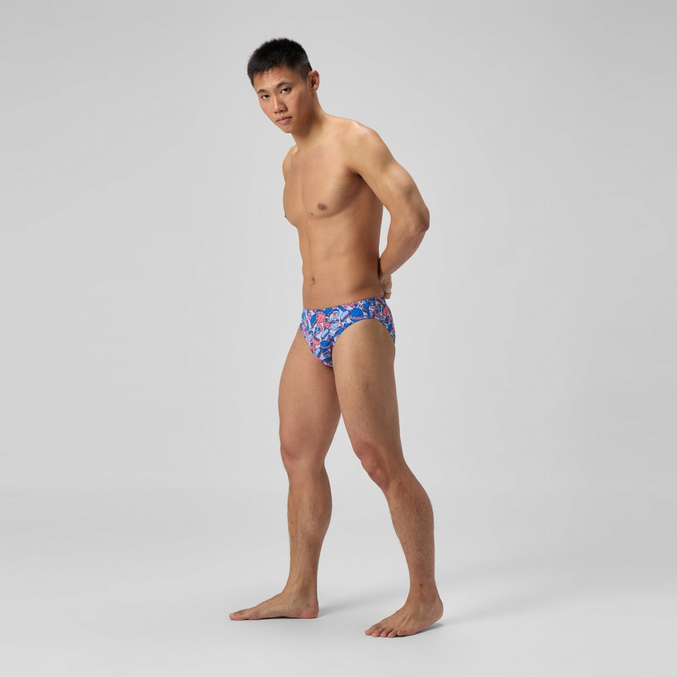 Speedo Club Training Printed Brief Blue/Orange