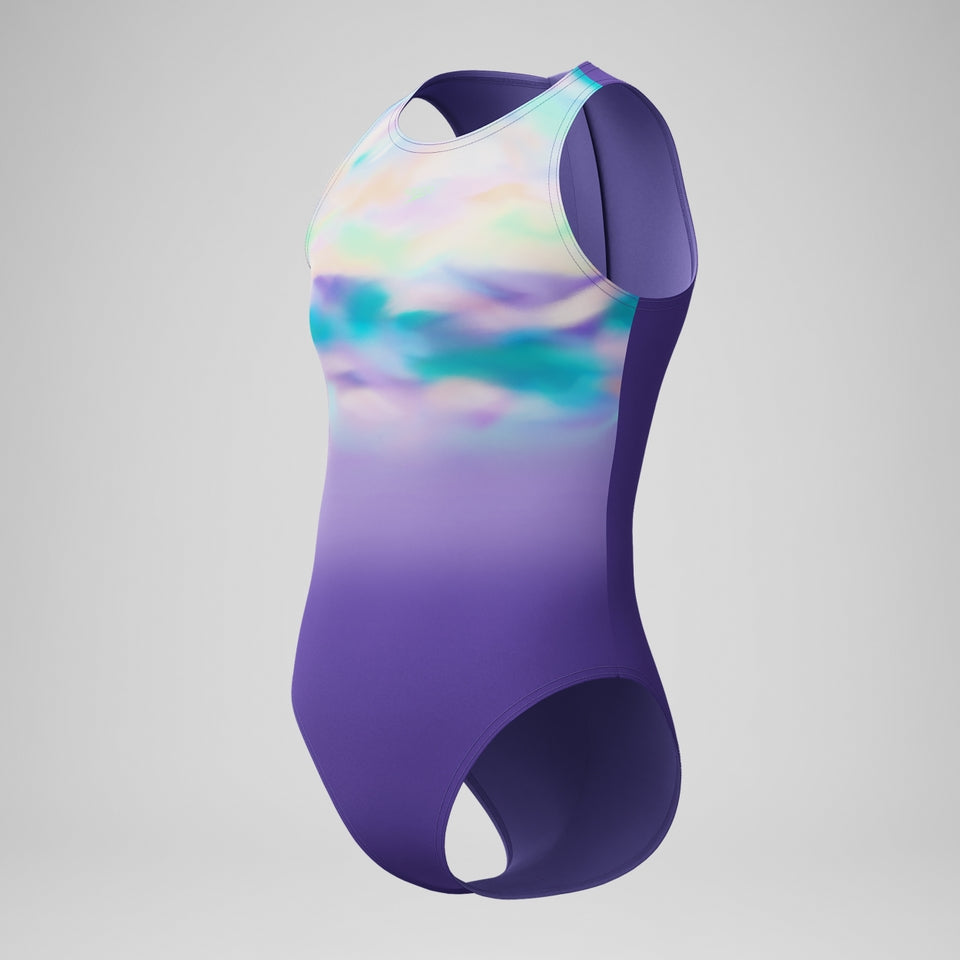 Speedo Girls Printed Hydrasuit Purple/Green