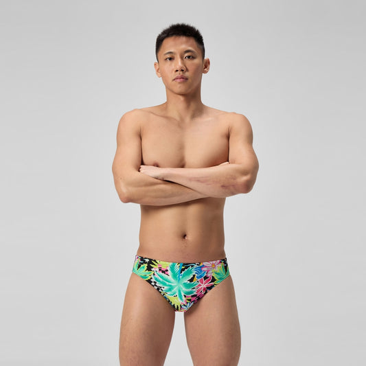 Speedo Club Training Printed Brief Green