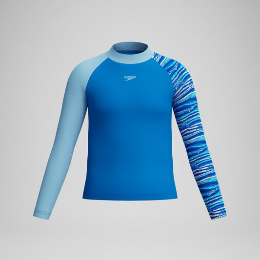 Speedo Boys Long Sleeve Rashguard Blue