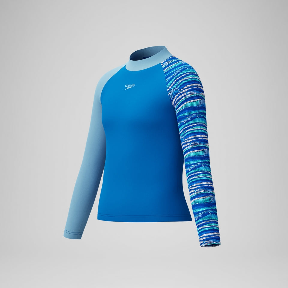 Speedo Boys Long Sleeve Rashguard Blue
