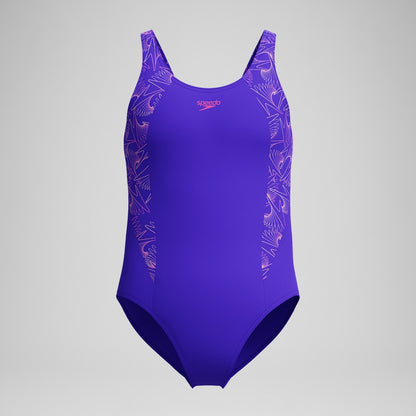 Speedo Girls Hyperboom Splice Muscleback Swimsuit Purple/Pink