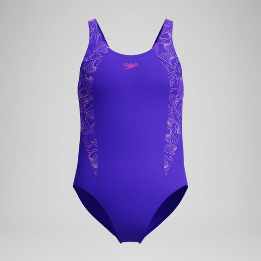 Speedo Girls Hyperboom Splice Muscleback Swimsuit Purple/Pink