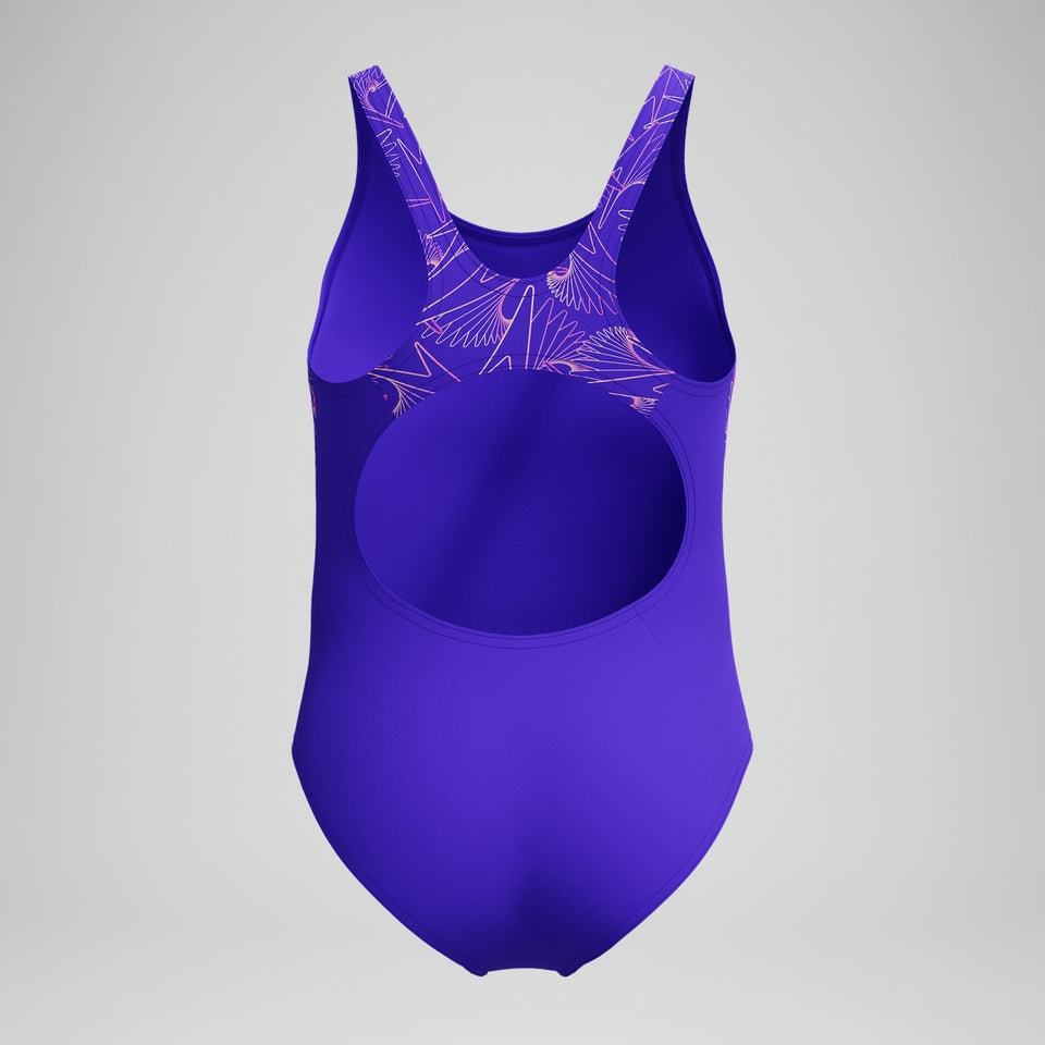Speedo Girls Hyperboom Splice Muscleback Swimsuit Purple/Pink