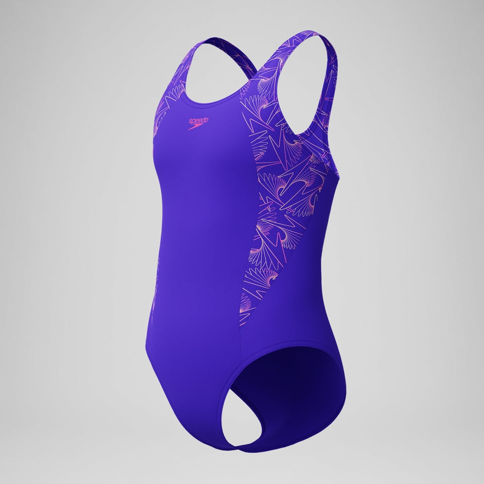 Speedo Girls Hyperboom Splice Muscleback Swimsuit Purple/Pink