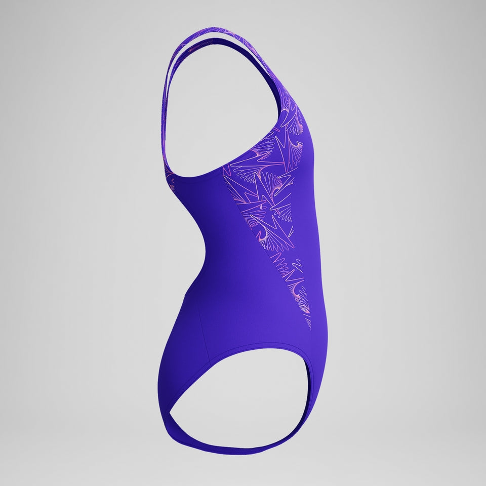 Speedo Girls Hyperboom Splice Muscleback Swimsuit Purple/Pink