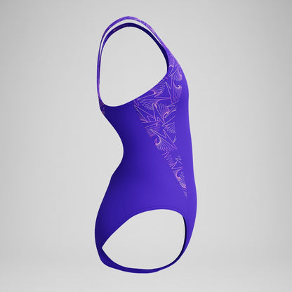 Speedo Girls Hyperboom Splice Muscleback Swimsuit Purple/Pink