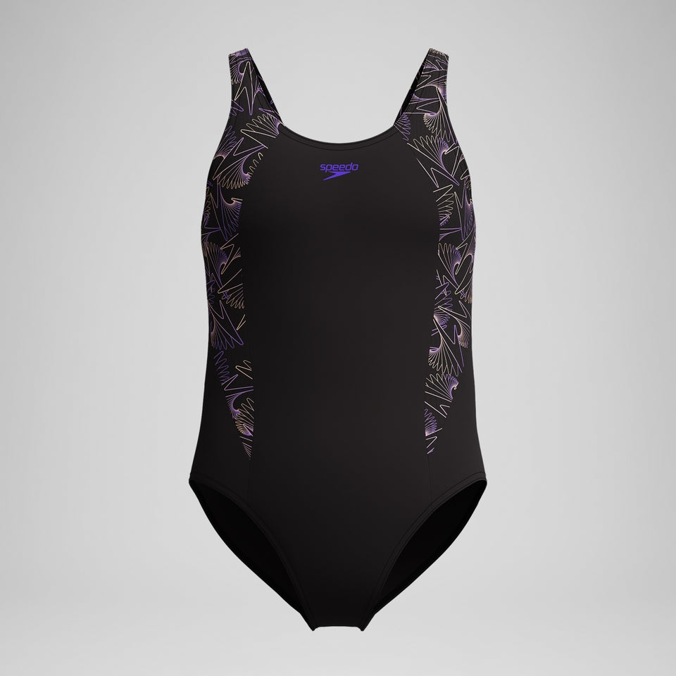 Speedo Girls Hyperboom Splice Muscleback Swimsuit Black/Peach