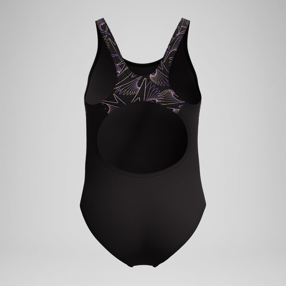 Speedo Girls Hyperboom Splice Muscleback Swimsuit Black/Peach